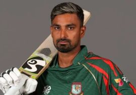 A screenshot showing a list of cricket players including the Bangladesh national cricket team, Mehidy Hasan Miraz, Najmul Hossain Shanto, Andy McBrine, and Mominul Haque.