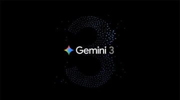 Gemini 3 logo displayed on a dark background with a glowing dotted number three.