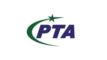 PTA official logo, representing the Pakistan Telecommunication Authority, shown with a green crescent star design and blue text.
