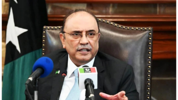 Pakistani President Asif Ali Zardari speaks during a press conference at the presidency in Islamabad.