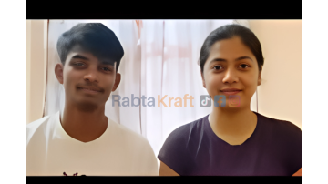 A young man and a young woman are sitting side by side indoors, facing the camera with neutral expressions. Below their photo, bold white text appears on a black background discussing a viral video controversy.