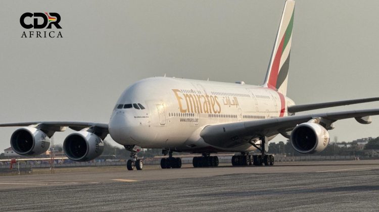 Emirates Airlines aircraft operating Dubai to Karachi route with upgraded cabin services